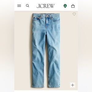 J Crew high rise straight leg crop jeans